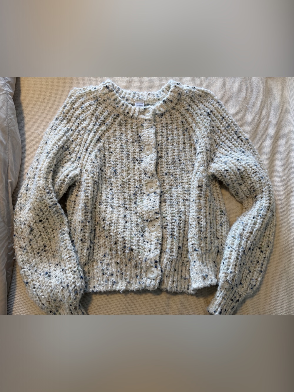Melrose and Market Speckled Cream Button-Front Knit Cardigan